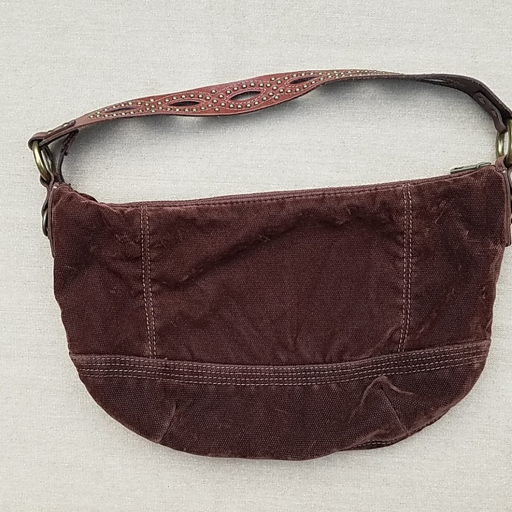 Fossil brown purse with studded strap